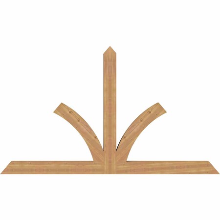 Ekena Millwork Richland Timber Gable Bracket, Western Red Cedar, 96"W x 56"H x 5 1/2"D x 5 1/2"F, 14/12 Pitch GBW096X56X0606RIC00SWR